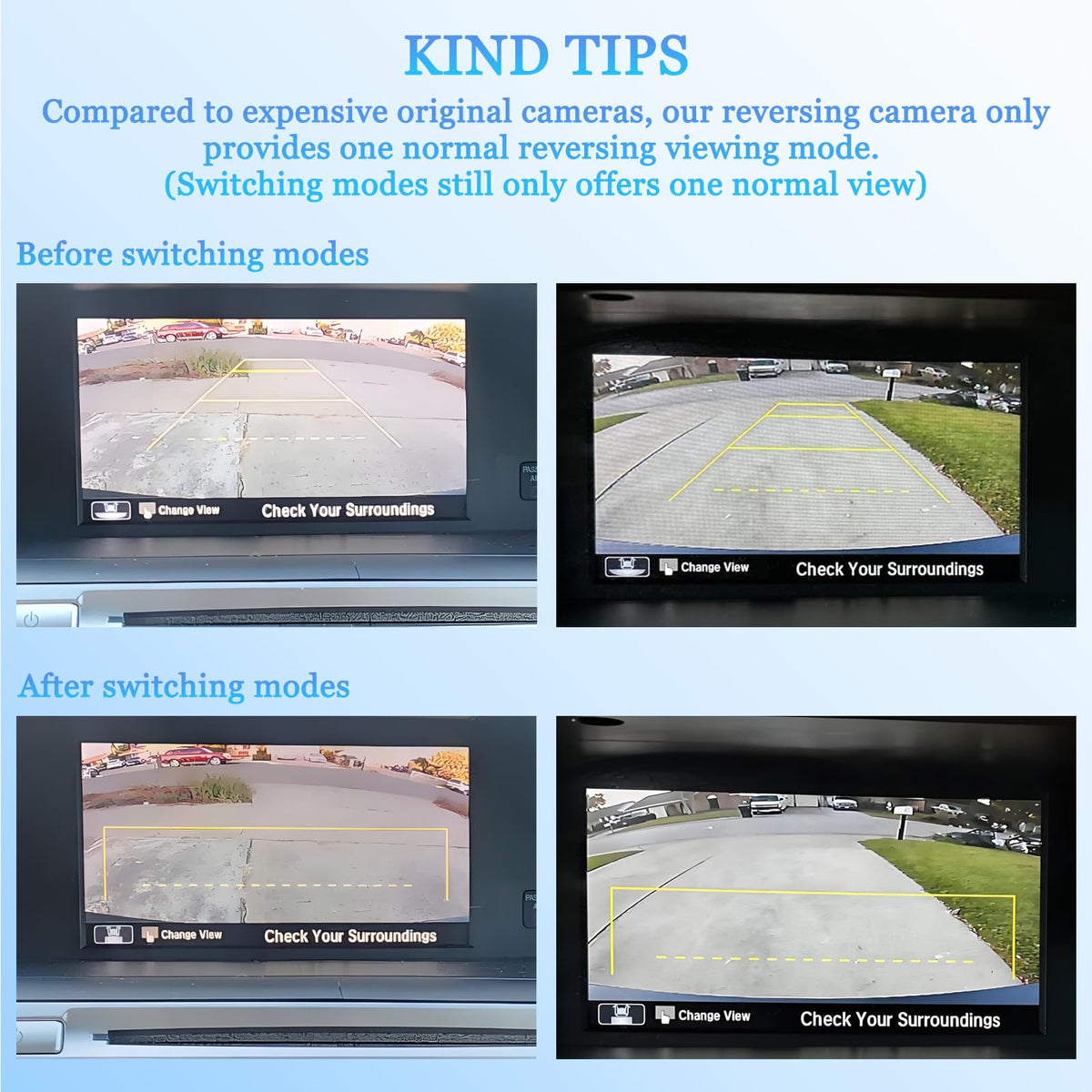Scerymo plug-and-play backup camera connects to factory display.