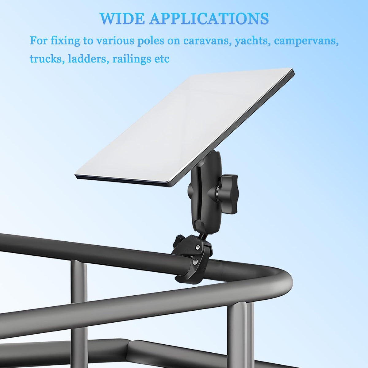 Scerymo mount material detail showing aluminum alloy and ABS, rugged long-lasting