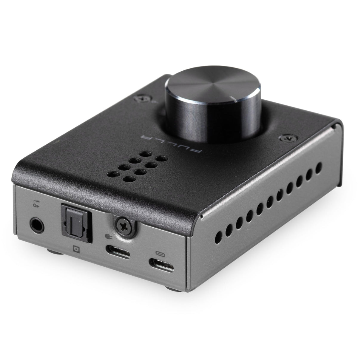Schiit Fulla E close-up of 24-bit mic input and controls