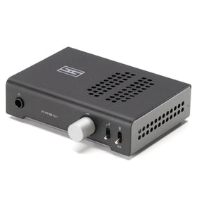 Schiit Magni Unity front panel, compact desktop amp for clean, silent listening.