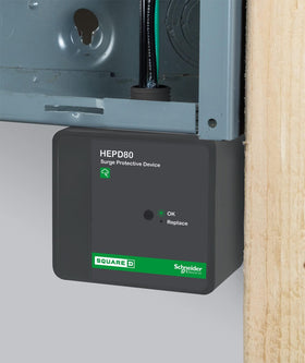 Schneider Electric HEPD80 green LED indicator confirms protection at a glance