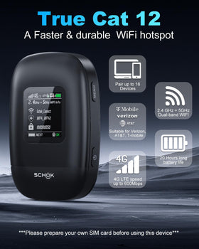 SCHOK rear label displaying carrier compatibility and setup details benefit