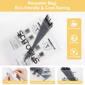 SCITOOLS versatile steel zip ties for electronics, transport, and home use.
