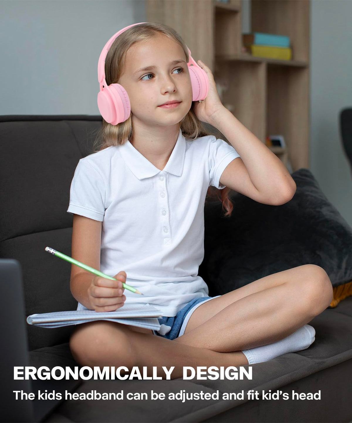Scorking pink kids headphones compatibility with iPad and tablets in wireless mode