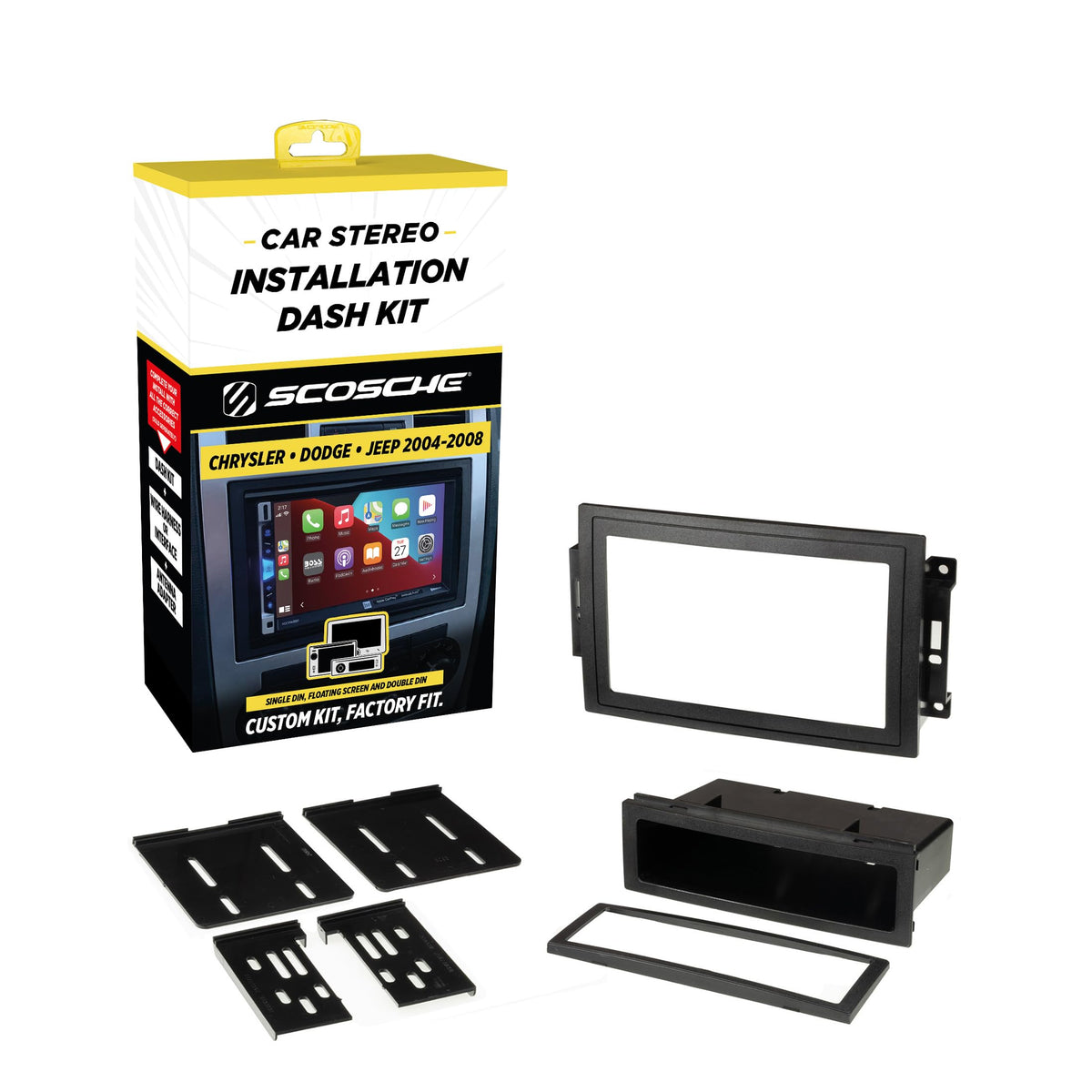 Scosche CR1289B dash kit with fit-guide image for easy installation.