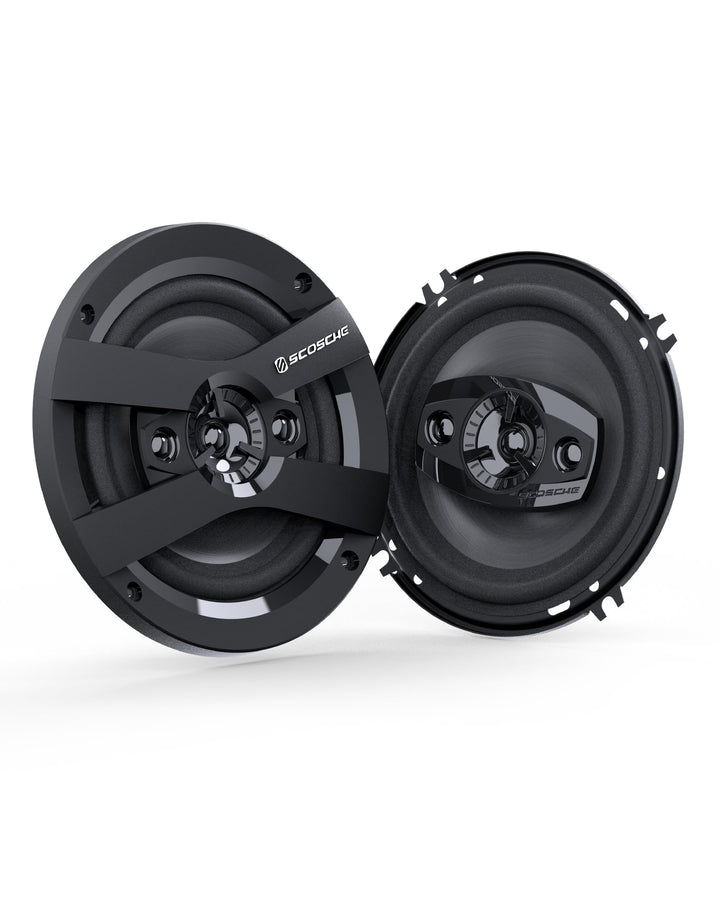 Scosche front view of speaker pair showing complete fit and immediate audio upgrade