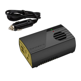 Scosche PI150M inverter powers in-car 110V supply for laptops during road trips