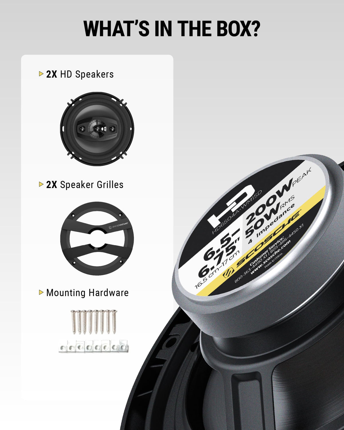 Scosche protective grille and hardware showing tidy installation and speaker protection