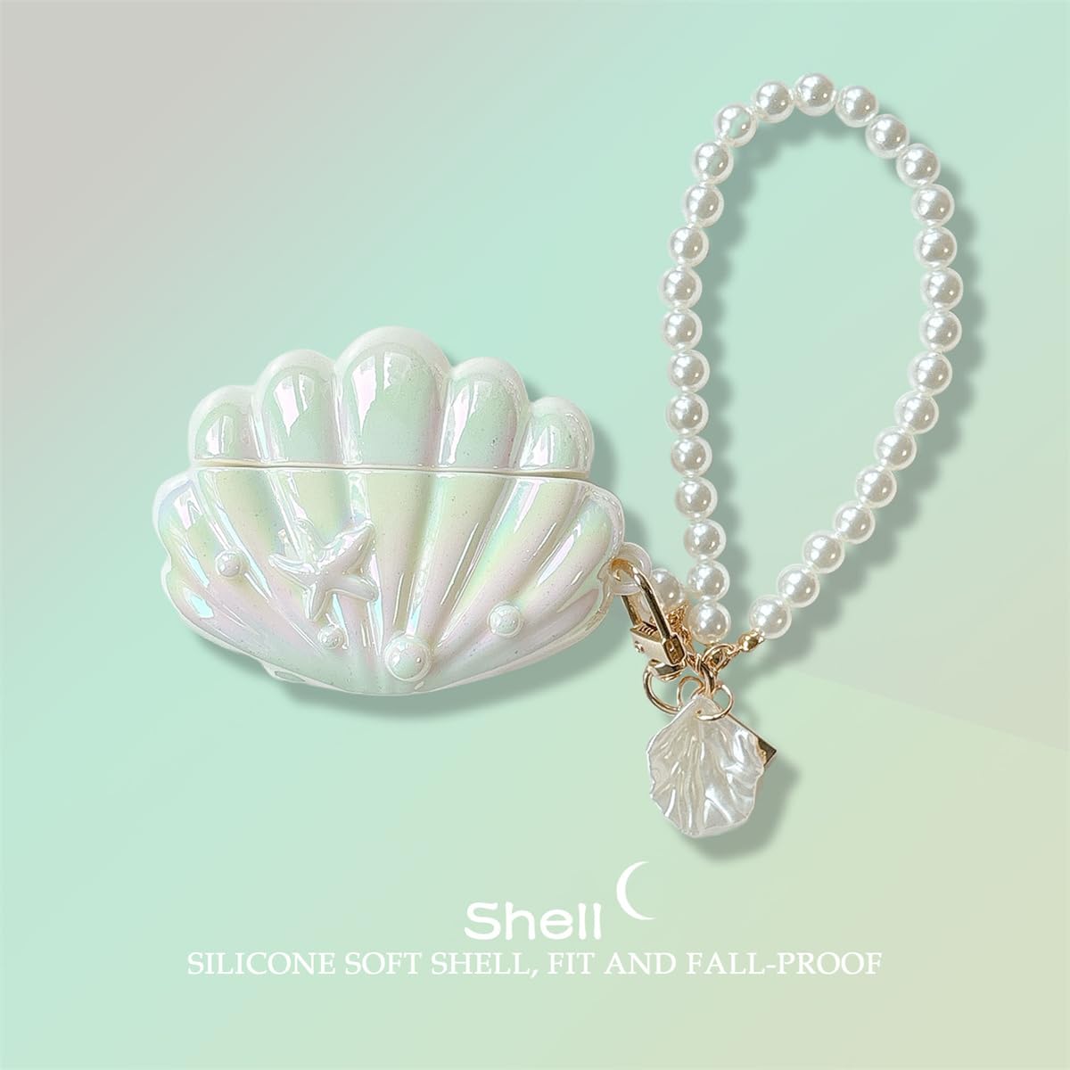 SCQYCWA 3D conch shell cover adds tactile grip and charm.