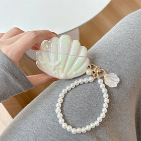 SCQYCWA seashell pendant-design AirPods Pro 3 case for easy carrying.