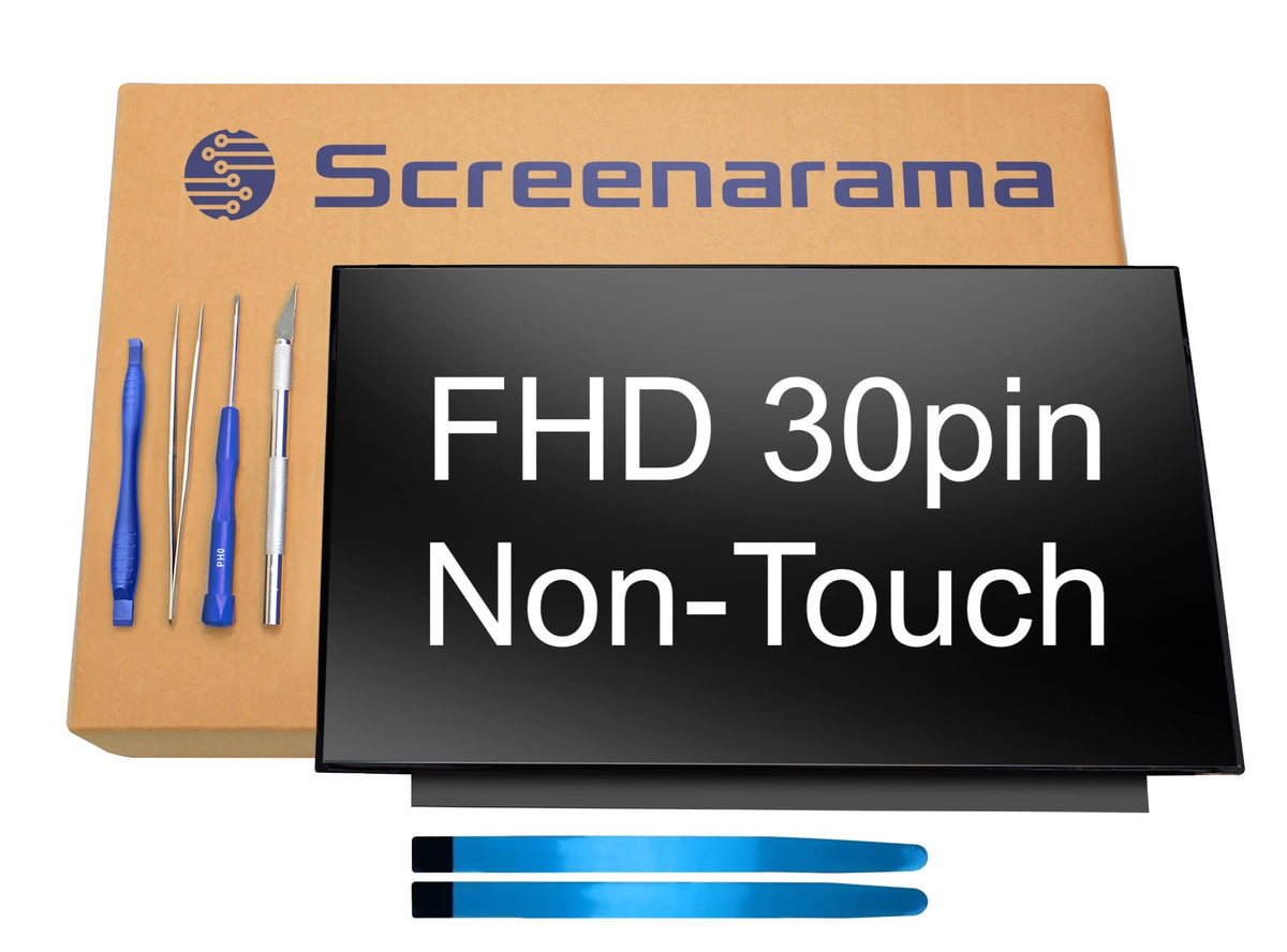 SCREENARAMA front view of replacement screen showing crisp FHD display and fit