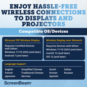 ScreenBeam 960 extended desktop mode enables multitasking during presentations.