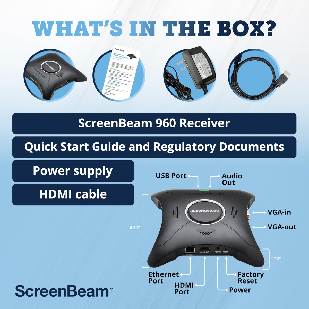 ScreenBeam 960 secure wireless connection preserves meeting privacy.