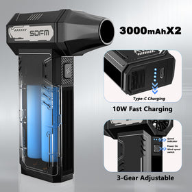 SDFM compact, lightweight air duster ideal for travel and indoor use.