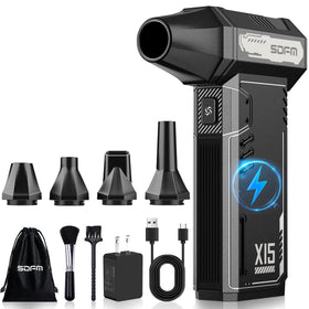 SDFM compressed air duster front view shows compact, portable design for easy cleaning.
