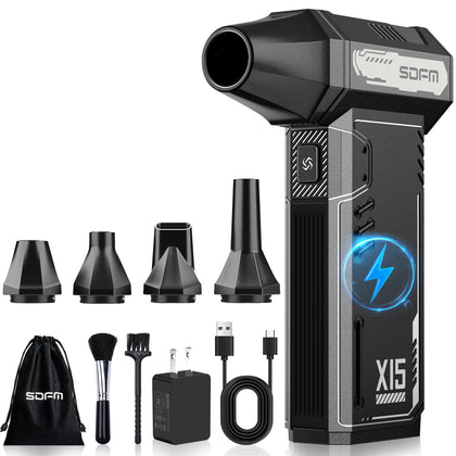 SDFM compressed air duster front view shows compact, portable design for easy cleaning.