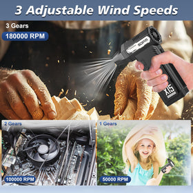 SDFM portable air duster for travel or home use in outdoor settings.