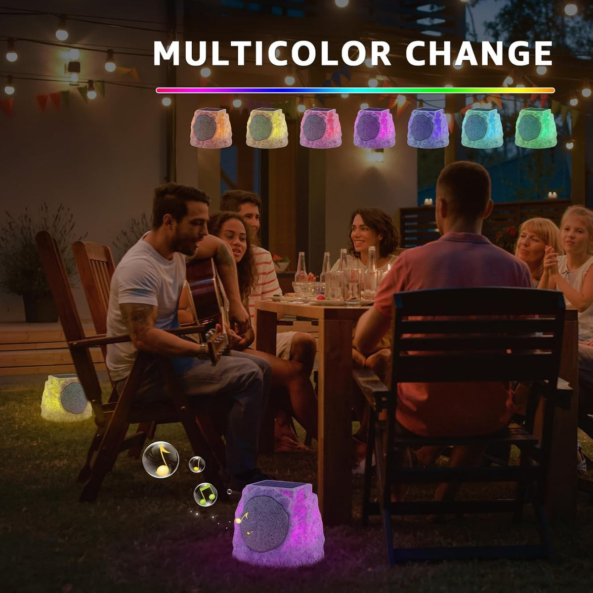 SDX outdoor speakers in garden setups for versatile patio entertainment.