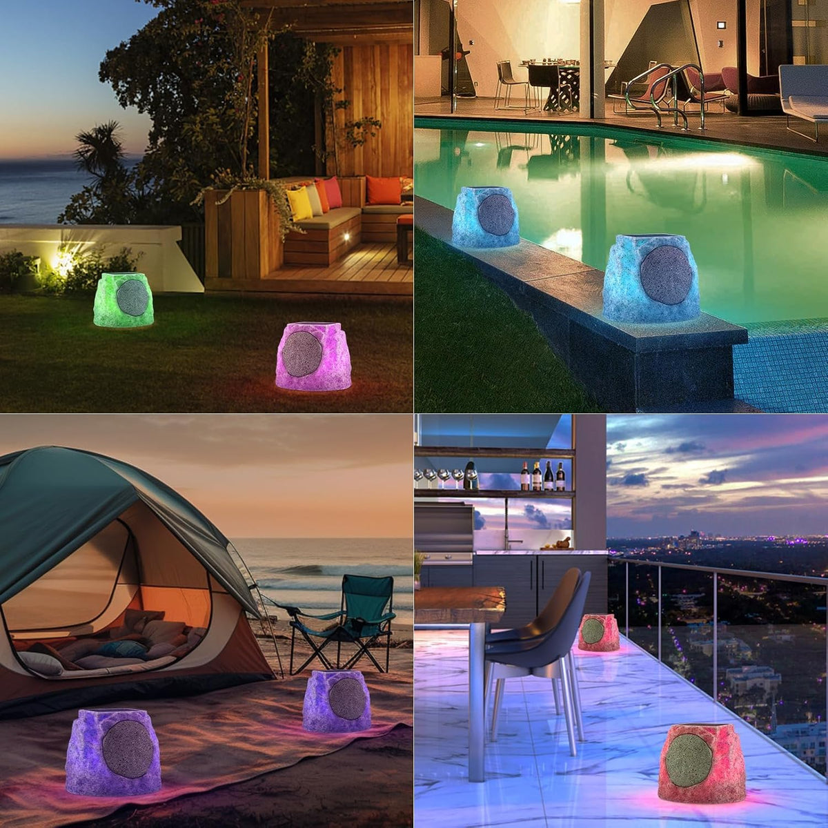 SDX rock-style design blends into landscapes while delivering high-quality outdoor audio.