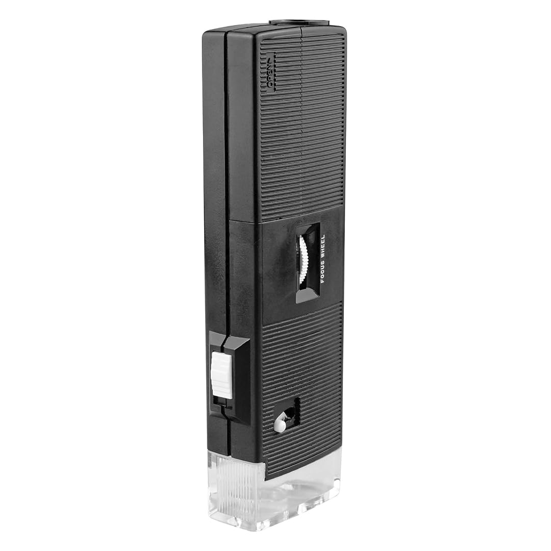 SE pocket microscope front view showing compact design and portability benefit