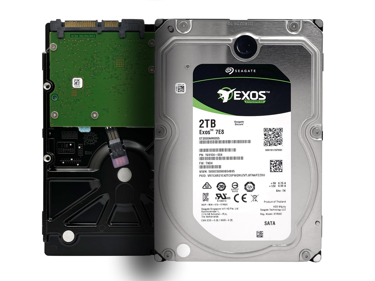 Seagate Enterprise 2TB HDD PCB close-up showing robust internals