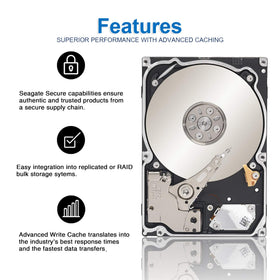 Seagate Enterprise 4TB drive connector area highlights SATA interface.