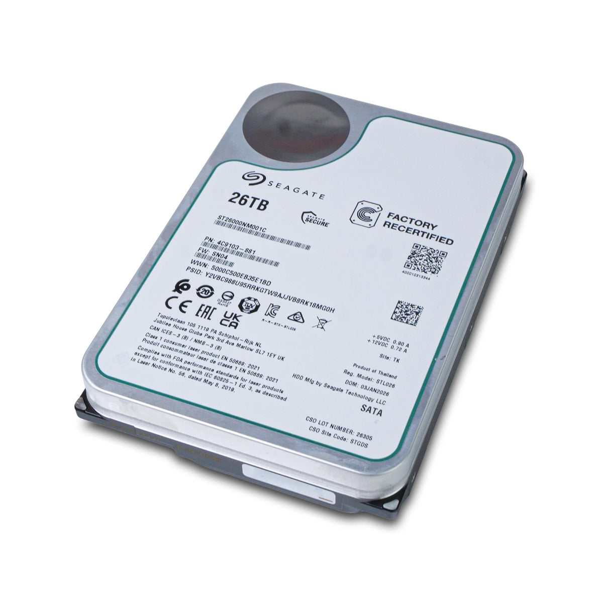 Seagate Exos 26TB renewed packaging signals cost-effective enterprise storage