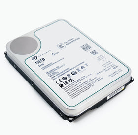 Seagate Exos 28TB drive installed inside a server for enterprise workloads.