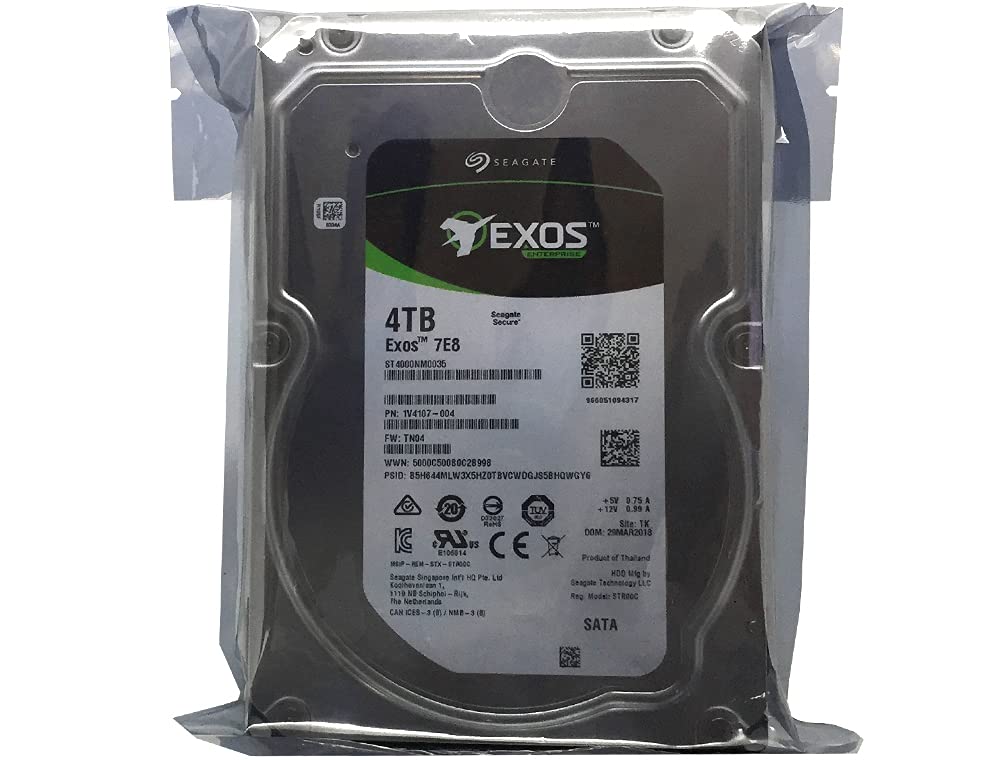 Seagate Exos 7E8 4TB drive top view optimized for enterprise performance