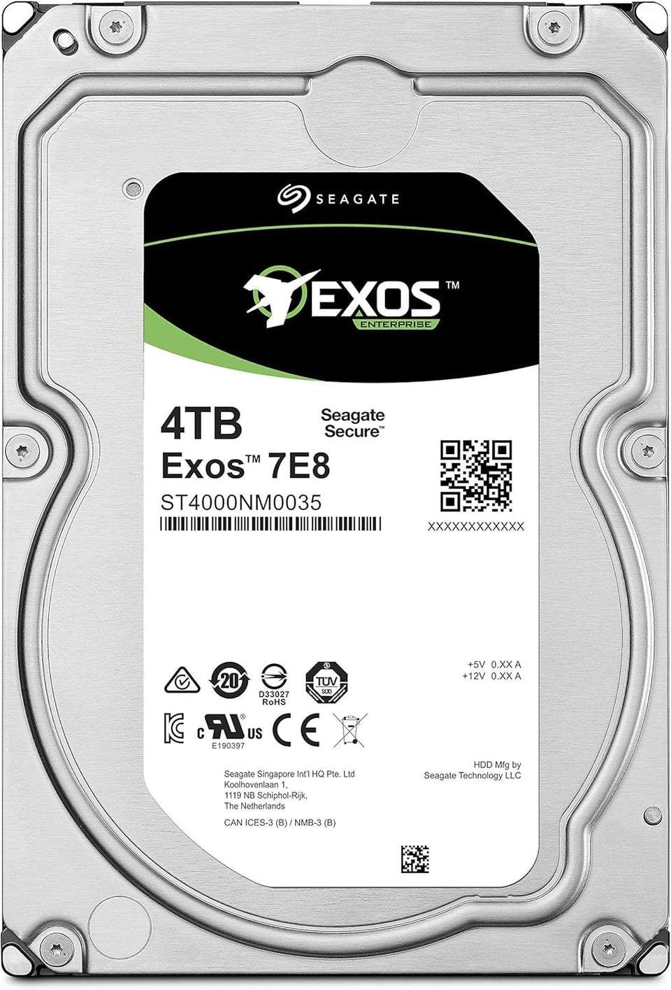 Seagate Exos 7E8 4TB top view for reliable data backups and bulk storage