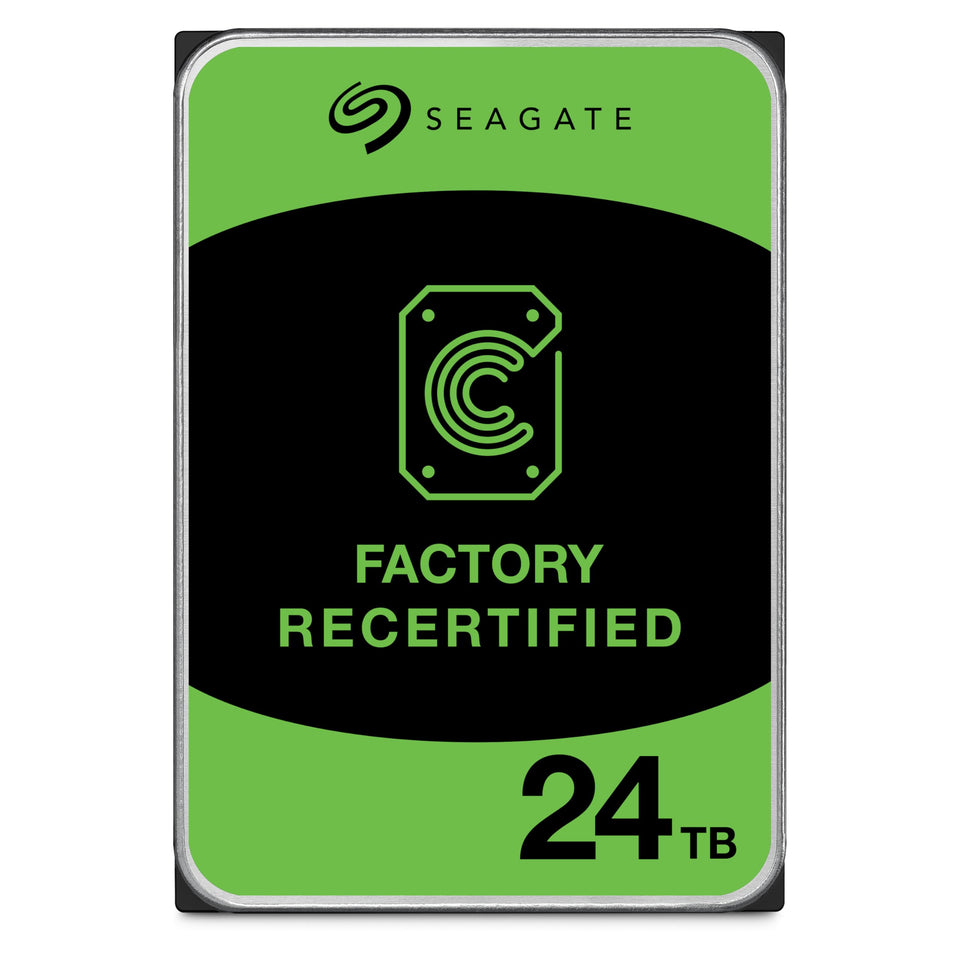 Seagate Exos 24TB front view highlighting enterprise reliability and capacity
