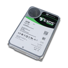 Seagate Exos X12 12TB drive packaging image shows renewal status for renewed units.