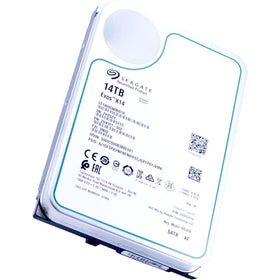 Seagate Exos X14 14TB drive front view, ready for enterprise-grade storage in servers.
