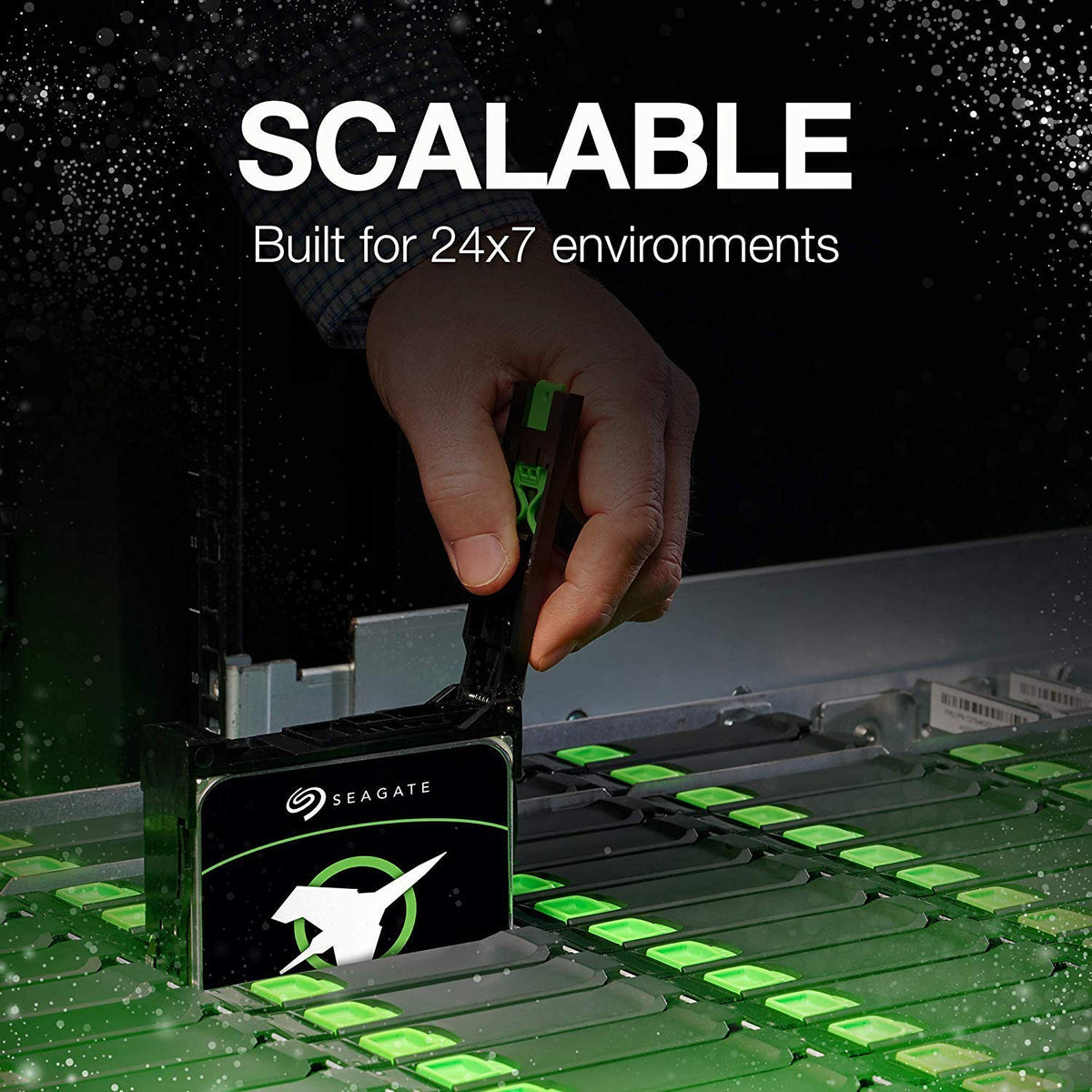 Seagate Exos X16 16TB internals close-up featuring helium-sealed design and circuitry