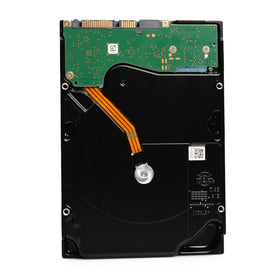 Seagate Exos X16 16TB HDD rear view showing SATA interface and power connection.