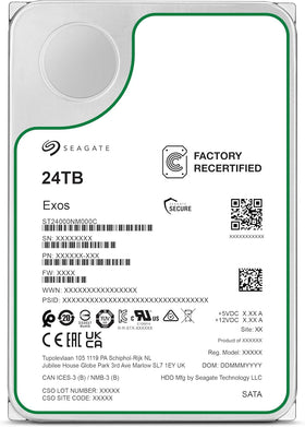 Seagate Exos X24 24TB drive label shows model details for quick asset checks