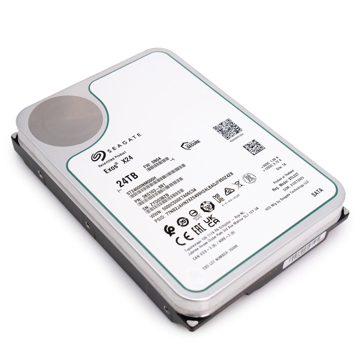 Seagate Exos X24 24TB drive SATA ports ready for high throughput
