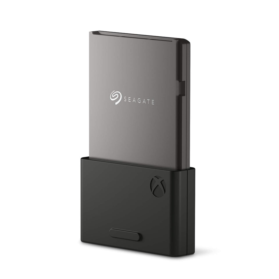 Seagate Storage Expansion Card for Xbox Series X|S – front view, 1TB for faster loads.