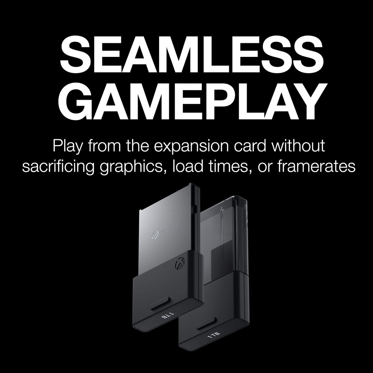 Seagate expansion card for Xbox Series X|S – side view showing easy installation.
