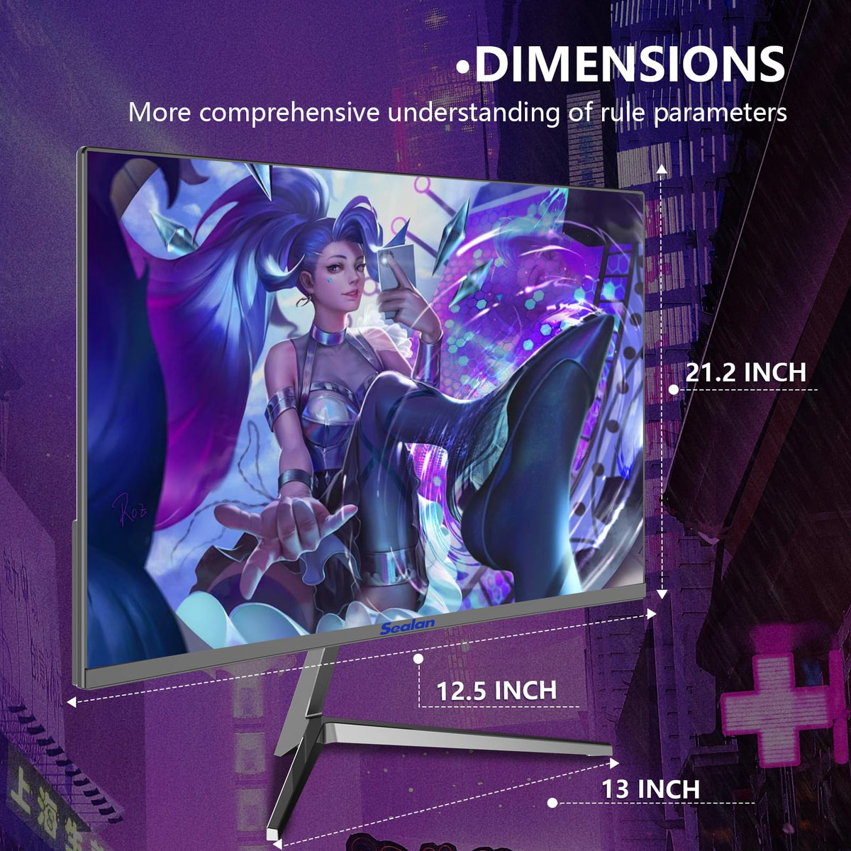 Sealan monitor's 3ms response reduces motion blur during fast-paced games.
