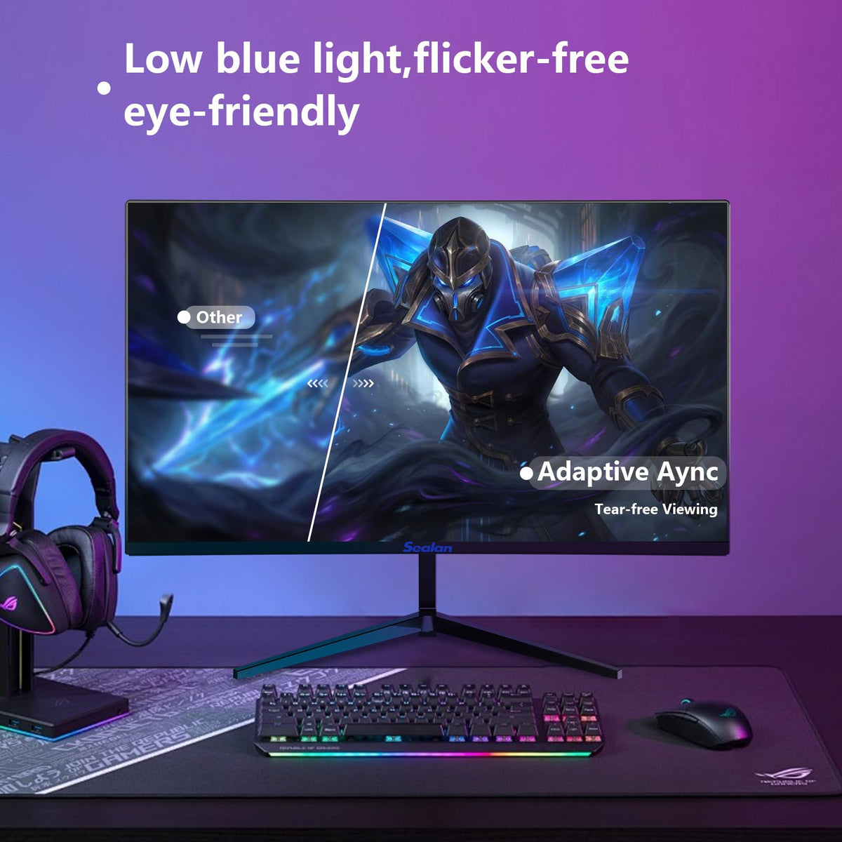 Sealan monitor with FreeSync and HDR delivers fluid action and richer colors.