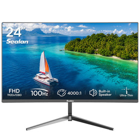 Sealan 24-inch monitor front view with slim profile for neat home workstation.