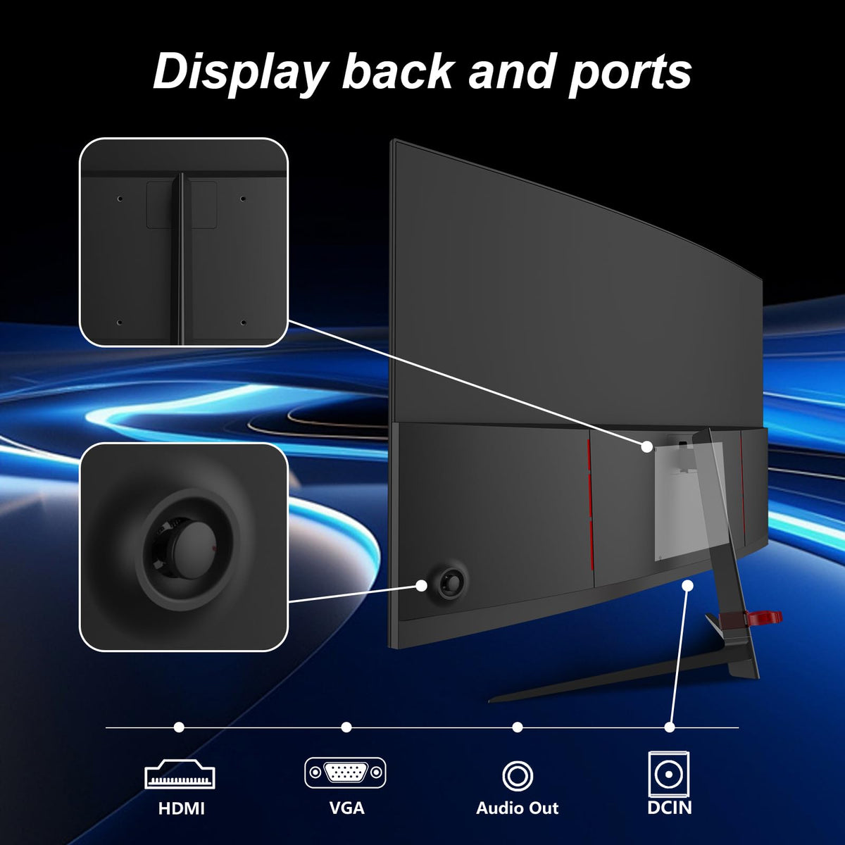 Sealan 27-inch curved gaming monitor wide viewing angle maintains consistent color.