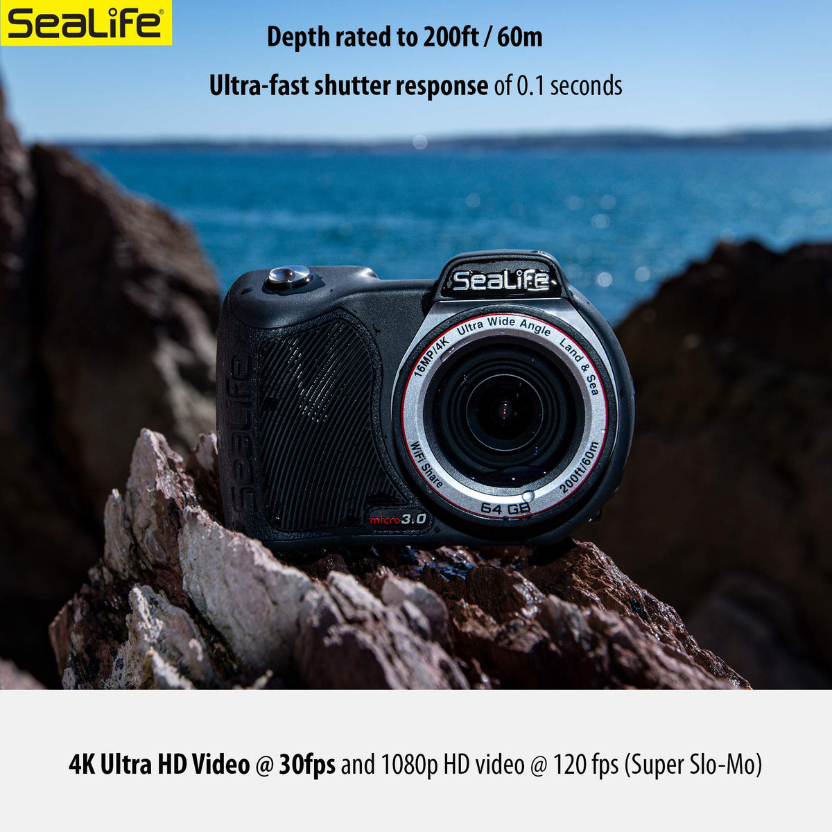 SeaLife Micro 3.0 4K video shot through compact lens delivers crisp details