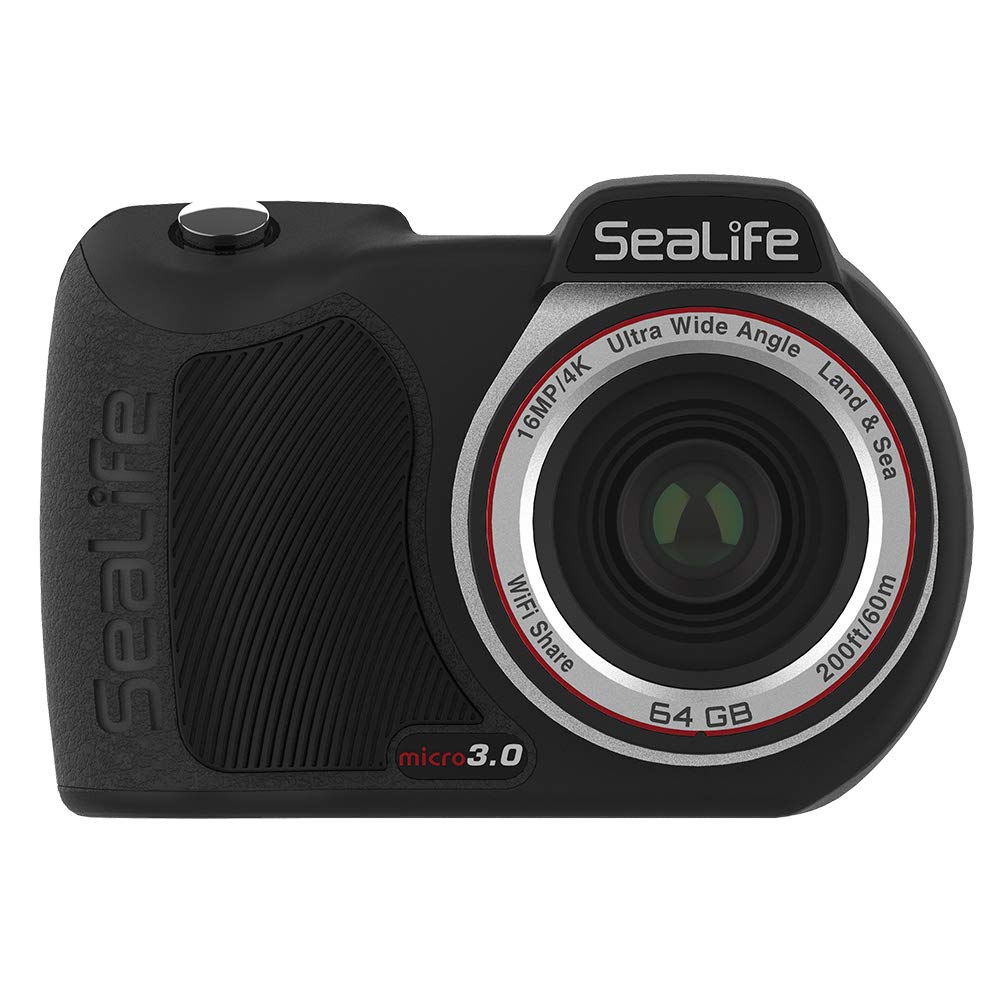 SeaLife Micro 3.0 front view showing rugged sealed body for underwater shooting