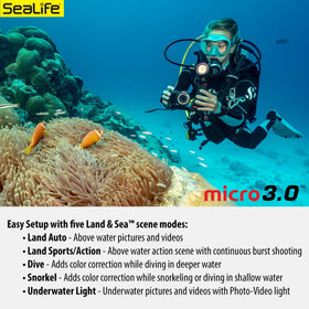 SeaLife Micro 3.0 Wi-Fi transfer works with the SeaLife app for quick sharing