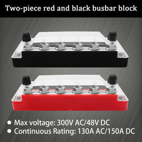 Seamaka bus bars installed on boat battery compartment organizing multiple cable runs