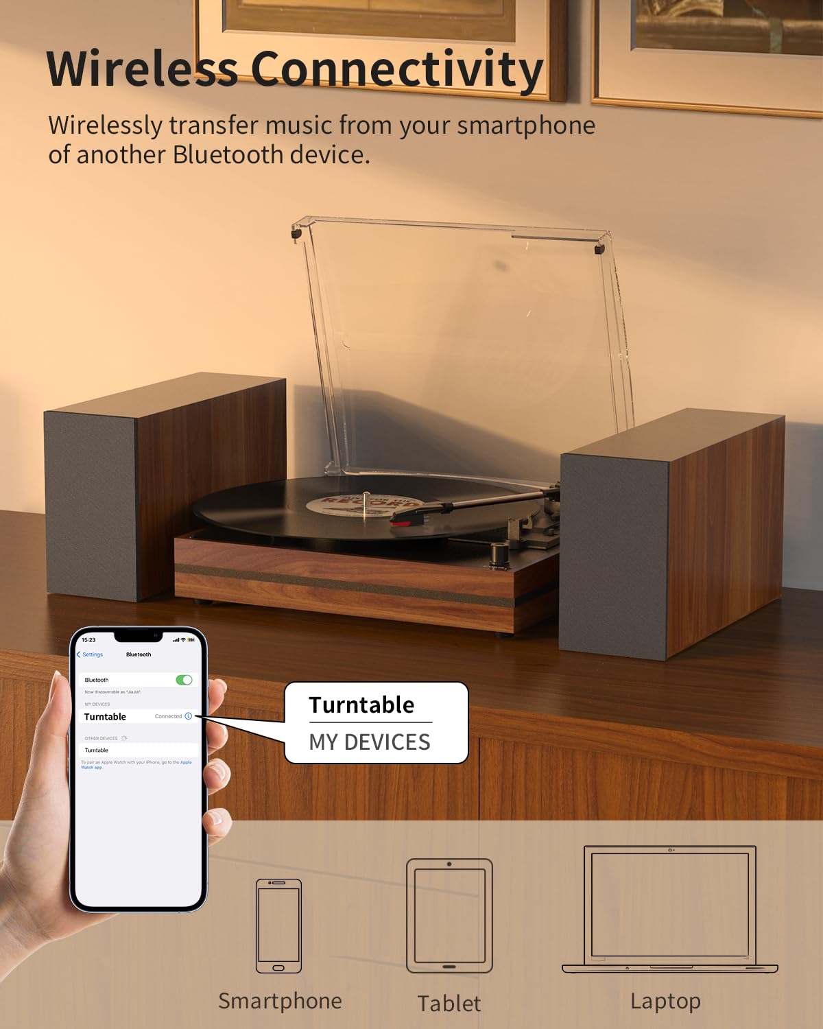 Seasonlife detachable dust cover protects records between spins.