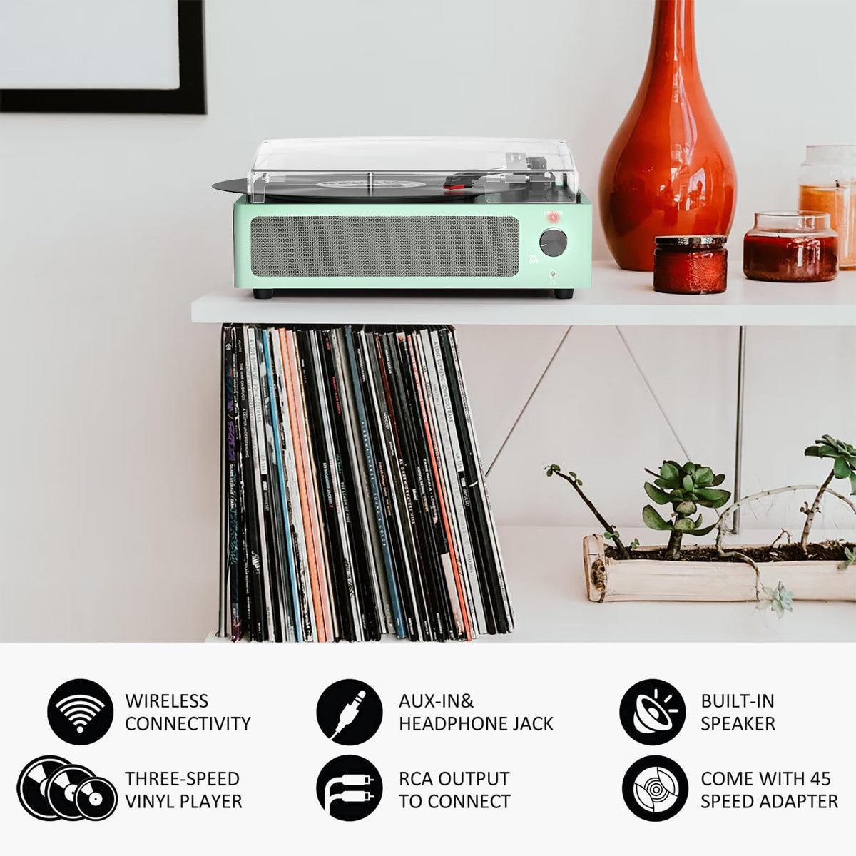 seasonlife platter with speed selector demonstrating three-speed versatility