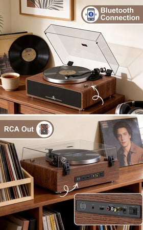 Seasonlife turntable wood design adds vintage charm to rooms